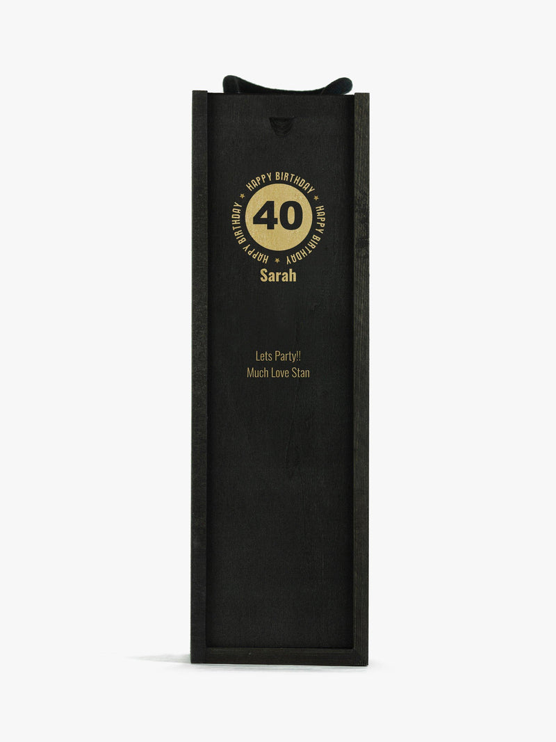 Totally About You personalised sliding lid pine wood wine box for standard bottle (British brand)