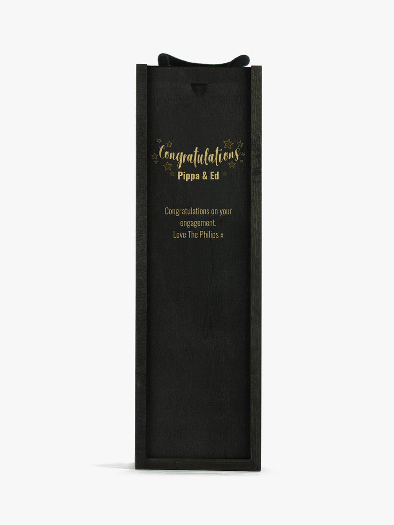Totally About You personalised sliding lid pine wood wine box for standard bottle (British brand)
