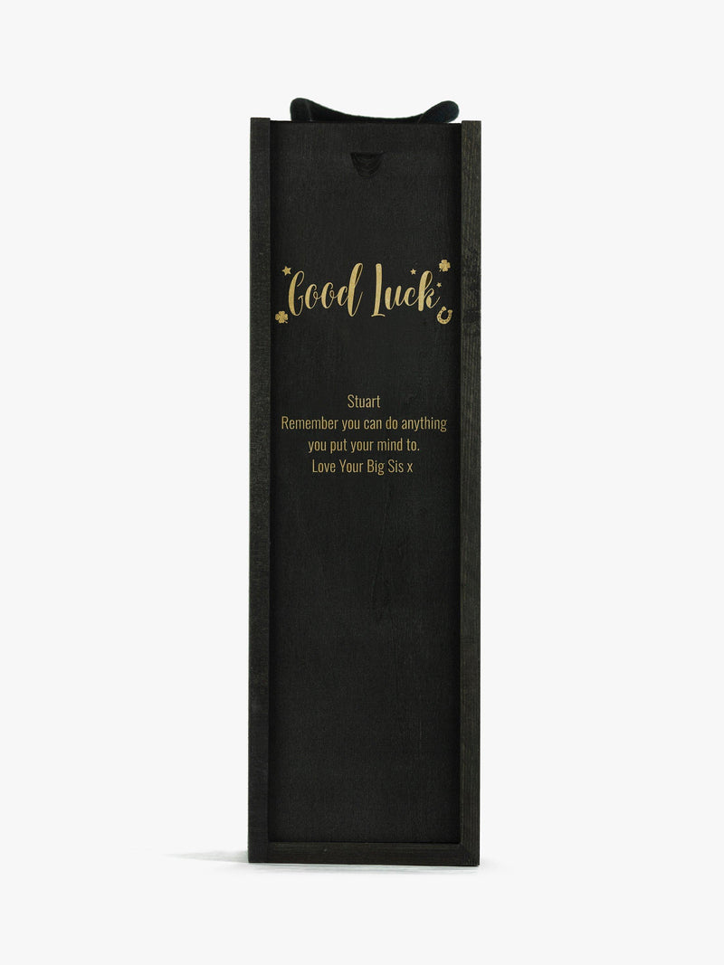 Totally About You personalised sliding lid pine wood wine box for standard bottle (British brand)