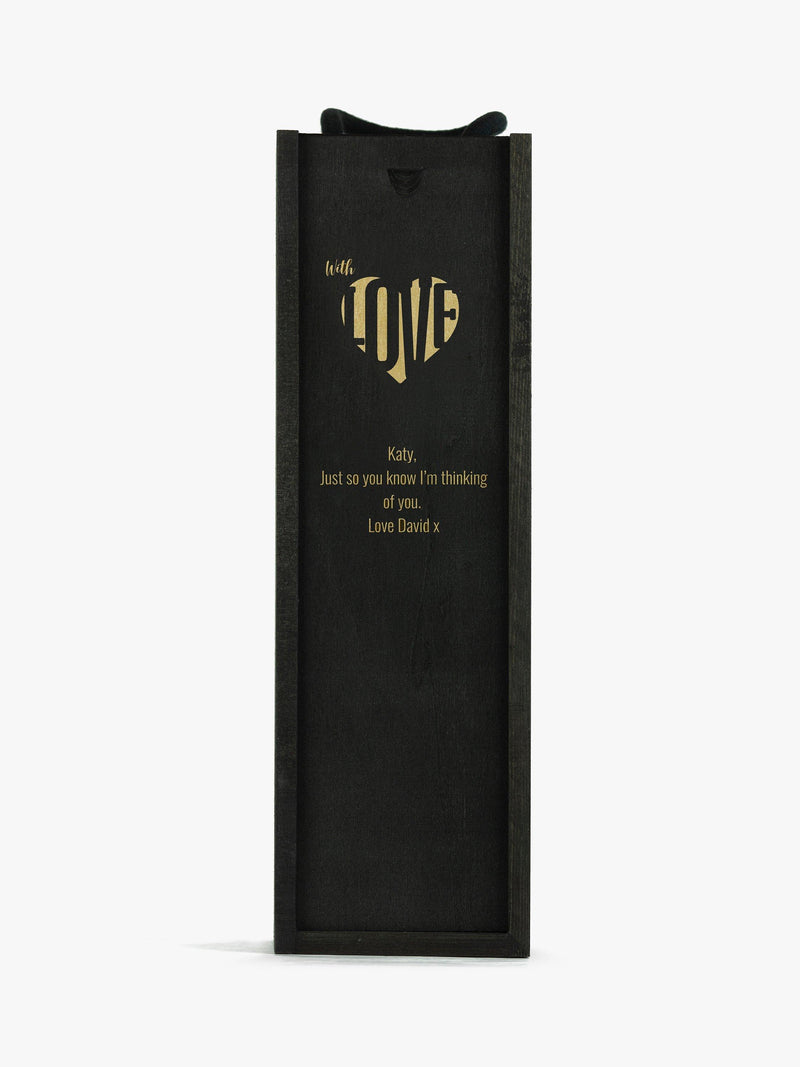 Totally About You personalised sliding lid pine wood wine box for standard bottle (British brand)