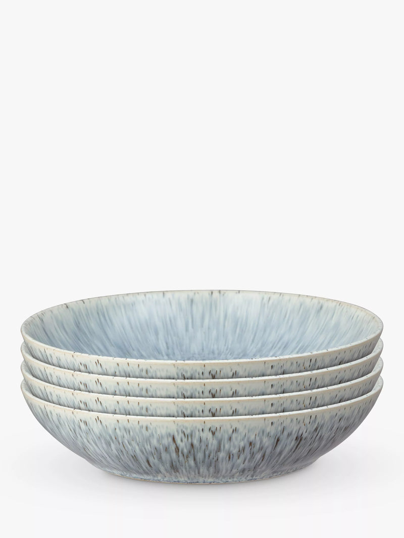 Denby Halo Speckle stoneware pasta bowls set of 4 22cm - British product