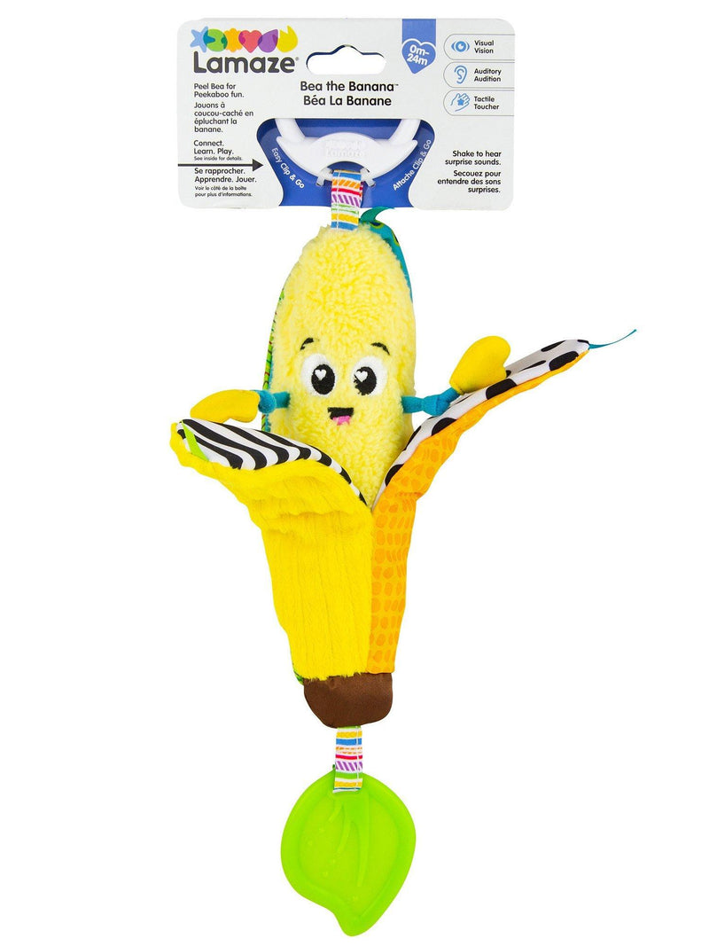 Lamaze banana activity toy with on-the-go clip, UK version