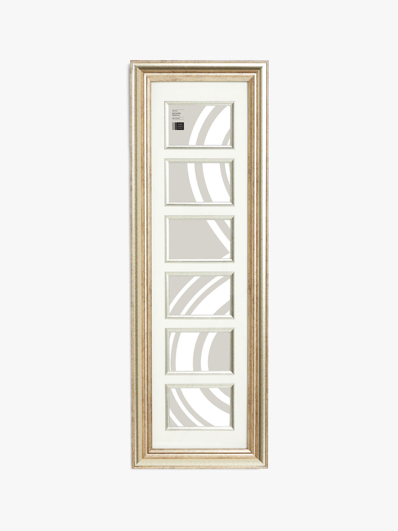 John Lewis multi-aperture photo frame in champagne for six 4x6 photos, UK version
