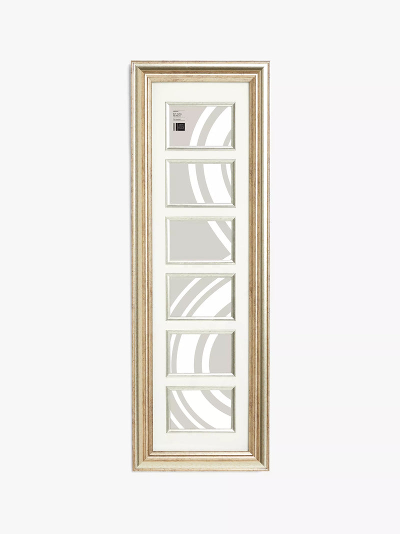 John Lewis multi-aperture photo frame in champagne for six 4x6 photos, UK version