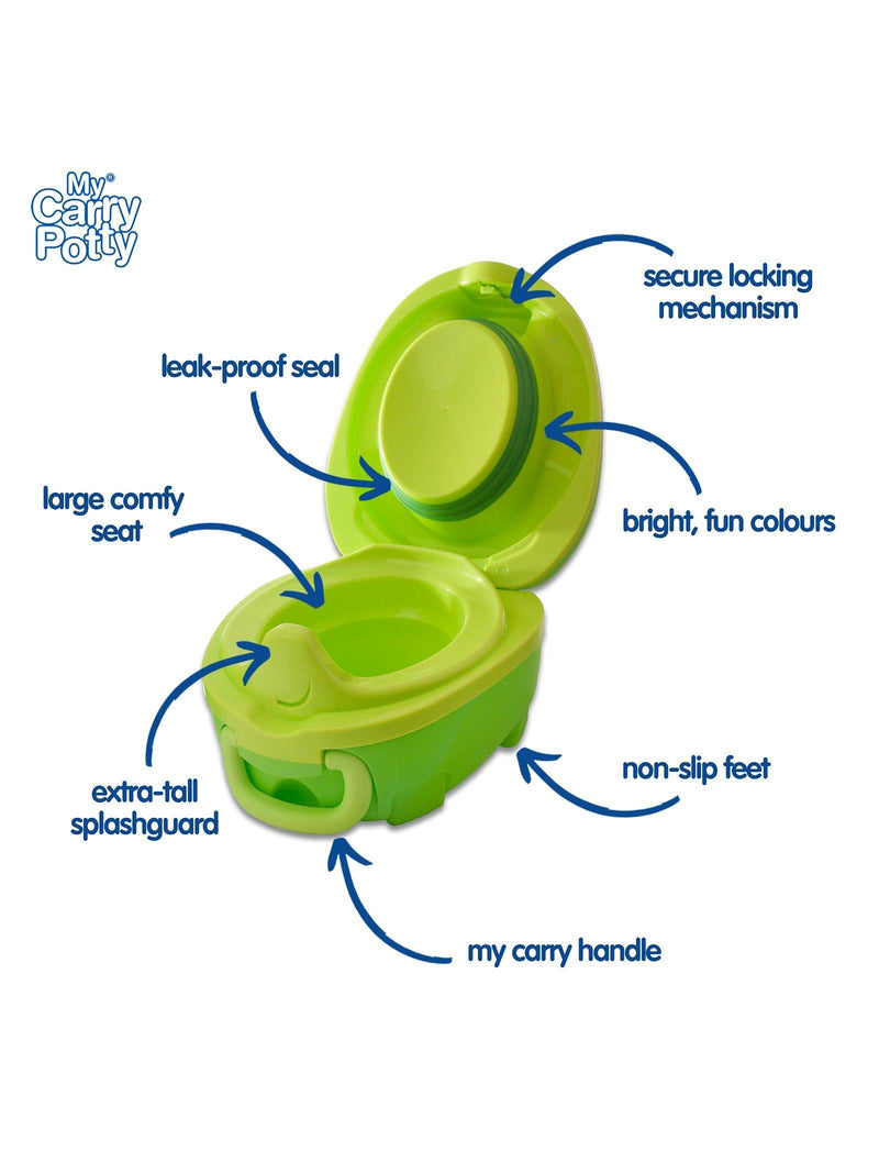 My Carry Potty Dino travel potty, imported from the UK