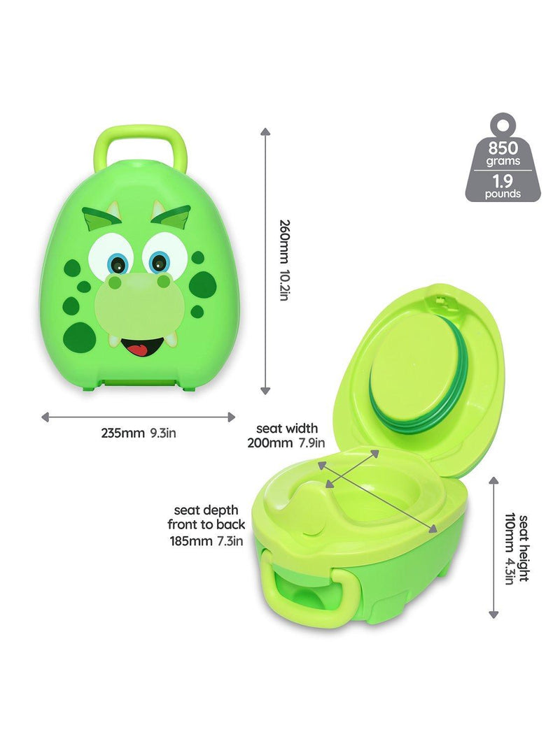 My Carry Potty Dino travel potty, imported from the UK