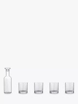 John Lewis Luigi Bormioli Bach Fluted Glass Decanter and Tumblers Whisky Gift Set, 5 Piece, Clear- Buy online at McGrocer