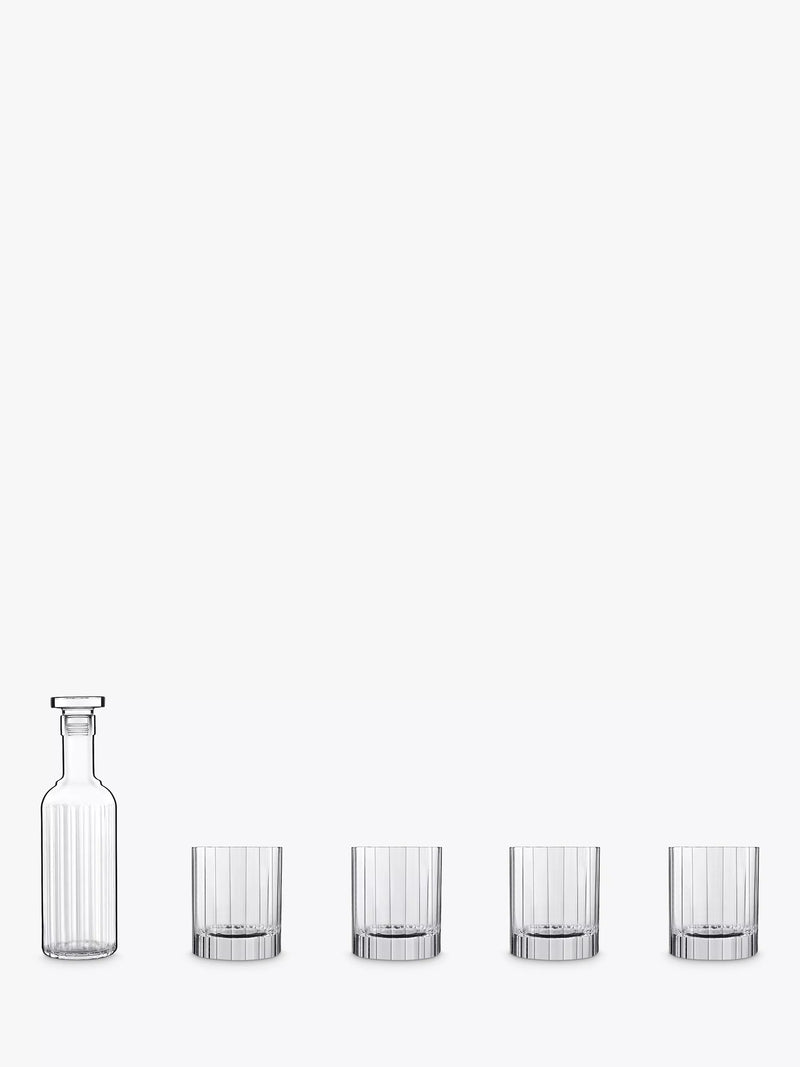 Luigi Bormioli fluted decanter and tumbler gift set 5 piece - British product