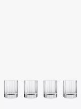John Lewis Luigi Bormioli Bach Fluted Double Old Fashioned Glass Tumblers, Set of 4, 335ml, Clear- Buy online at McGrocer