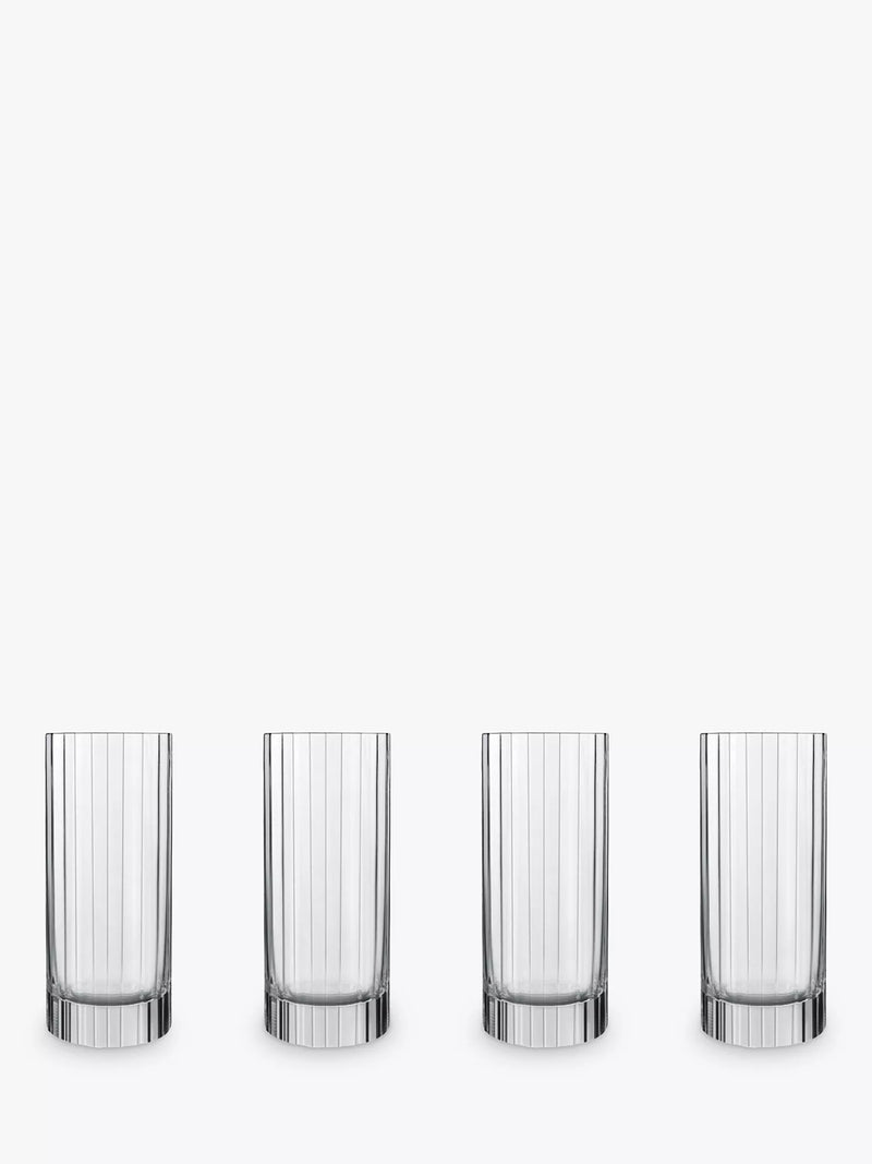 Luigi Bormioli Bach fluted highball glasses 480ml set of 4, UK version