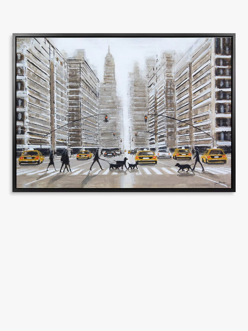 John Lewis Dog Walker Day New York framed canvas print 70x100cm, UK version