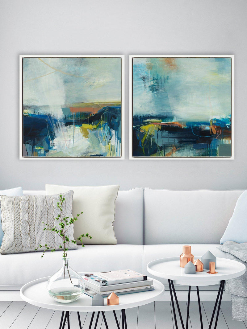 Set of two Alice Sheridan abstract framed canvas prints, 64x64cm, UK version