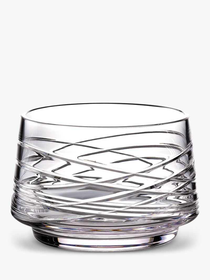 Footed Cut Glass Bowl with Aran Pattern and Diamond Shapes