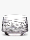 Footed Cut Glass Bowl with Aran Pattern and Diamond Shapes