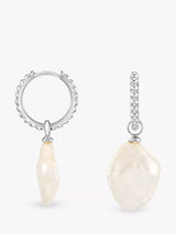 John Lewis Dower & Hall Dotty Story Keshi Pearl Hoop Earrings, Silver- Buy online at McGrocer