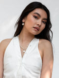 Dower & Hall keshi pearl hoop earrings sterling silver 1.5cm (British brand)