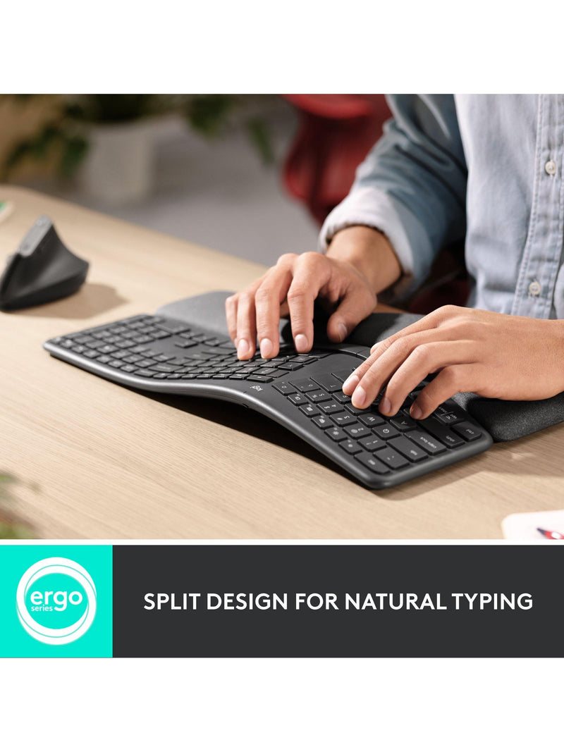 Logitech ERGO K860 ergonomic Bluetooth keyboard (British brand)
