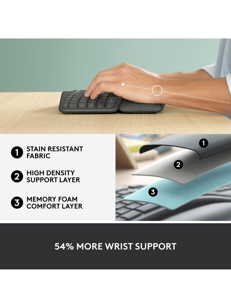 Logitech ERGO K860 ergonomic Bluetooth keyboard (British brand)