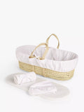 John Lewis Moses basket set white with bedding, imported from the UK