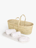 John Lewis Moses basket set white with bedding, imported from the UK