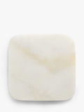 John Lewis square marble coasters with stainless steel stand, set of 4, white and gold, UK version