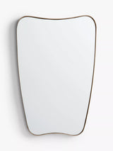John Lewis John Lewis Mid-Century Curved Metal Frame Wall Mirror, Antique Brass, 96 x 65cm- Buy online at McGrocer