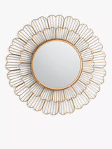 John Lewis John Lewis Fleur Metal Frame Round Wall Mirror, 81cm, Gold- Buy online at McGrocer