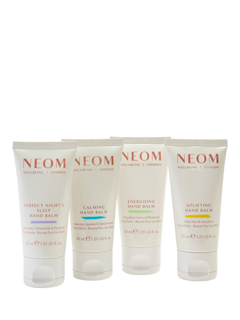 NEOM hand balm gift set with four 30ml balms, imported from the UK