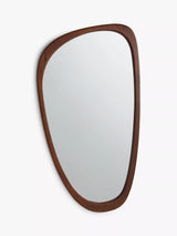 John Lewis John Lewis Asymmetrical Shaped Wood Frame Wall Mirror, 115 x 65cm, Natural- Buy online at McGrocer