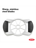 OXO Good Grips stainless steel apple corer and splitter with non-slip handles, imported from the UK