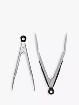 John Lewis OXO Good Grips Stainless Steel Kitchen Tongs Set of 2 Silver/Black- Buy online at McGrocer