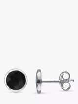 John Lewis Nina B Round Imitation Onyx Stud Earrings, 0.8cm- Buy online at McGrocer