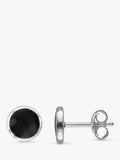 Nina B stud earrings round imitation onyx 0.8cm, UK version