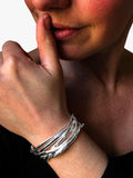 Nina B multi-strand cuff bangle silver, imported from the UK