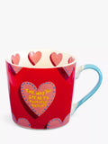 Eleanor Bowmer hearts mug with positive sentiments 300ml red - British product