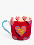 Eleanor Bowmer hearts mug with positive sentiments 300ml red - British product