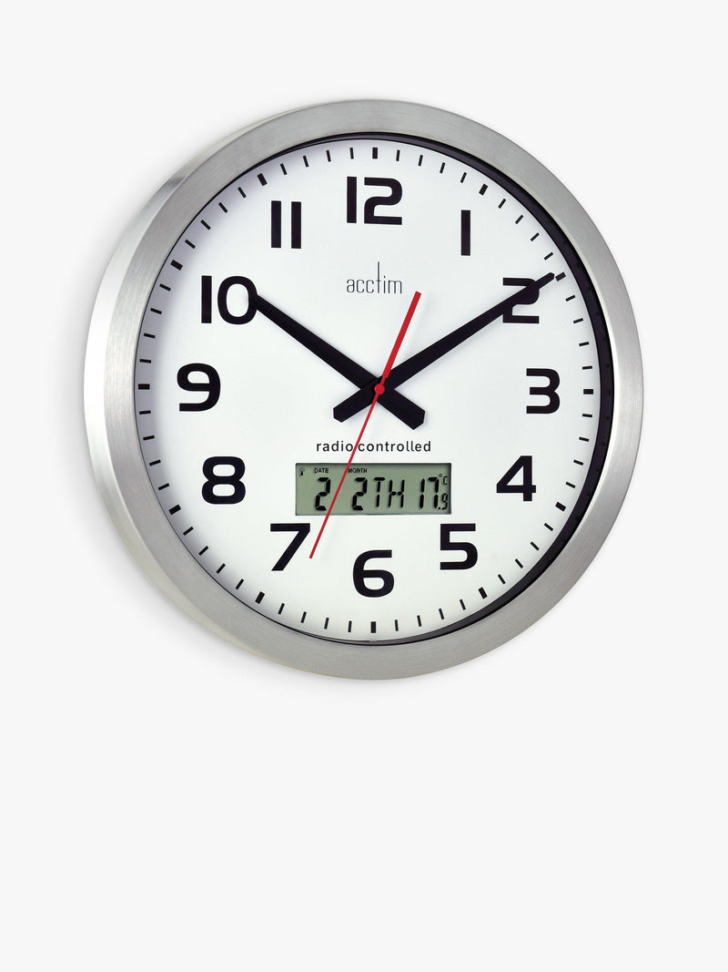 Acctim Meridian radio controlled wall clock 38cm, UK version
