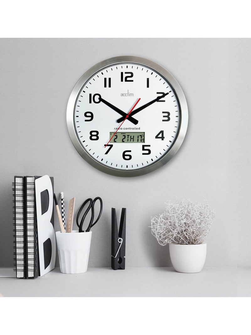 Acctim Meridian radio controlled wall clock 38cm, UK version