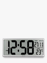 John Lewis Acctim Datekeeper LCD Digital Wall Alarm Clock, Silver- Buy online at McGrocer
