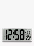 Acctim Datekeeper digital wall alarm clock in silver, imported from the UK
