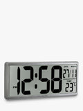 Acctim Datekeeper digital wall alarm clock in silver, imported from the UK