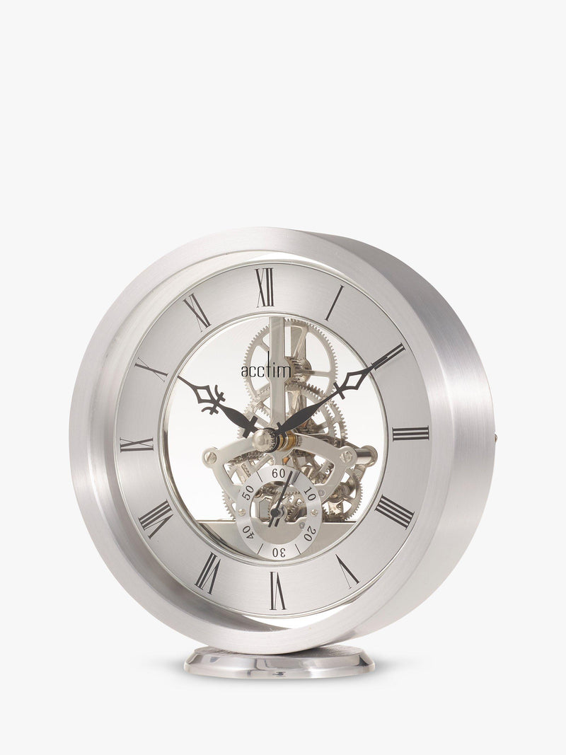 Acctim Skeleton Mantel Carriage Clock Silver 13cm - British product