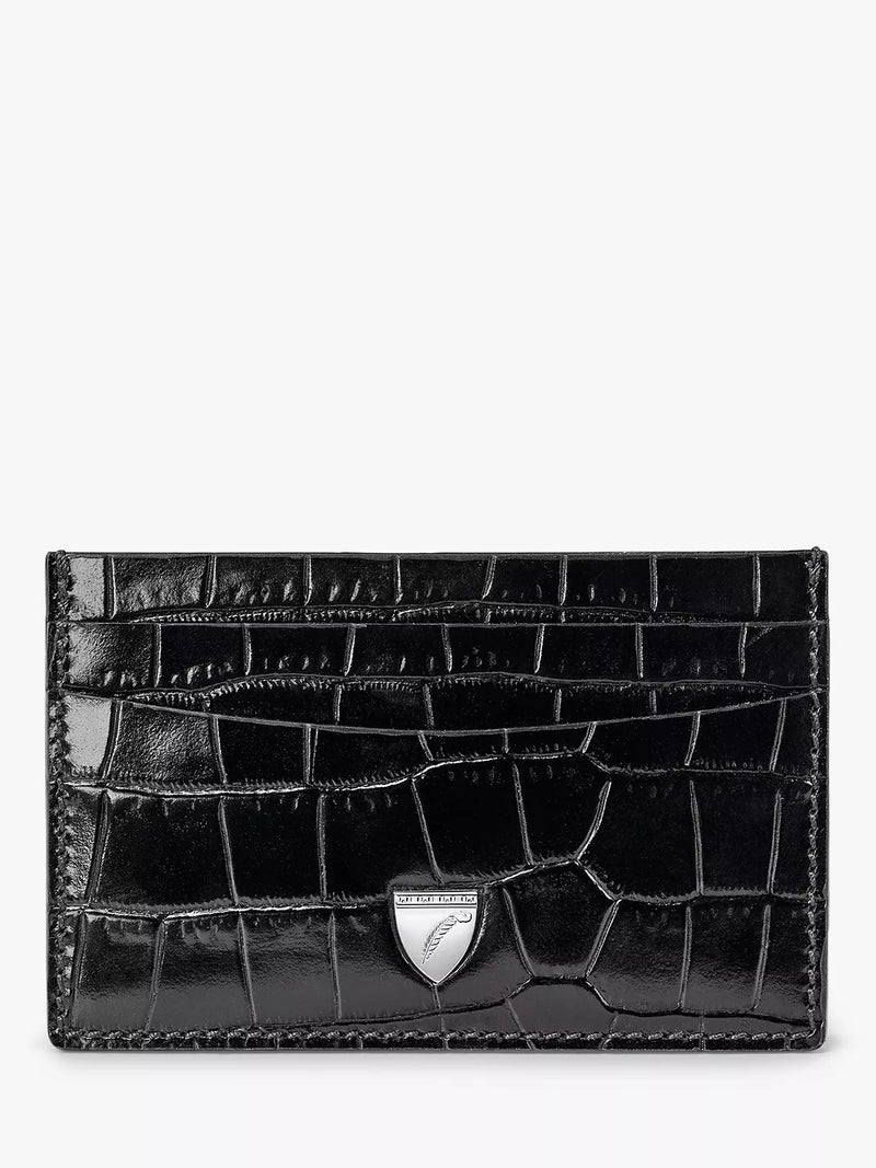 Aspinal of London croc leather slim credit card case, UK version