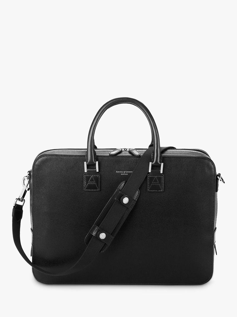 Aspinal of London Mount Street Saffiano leather laptop bag, imported from the UK