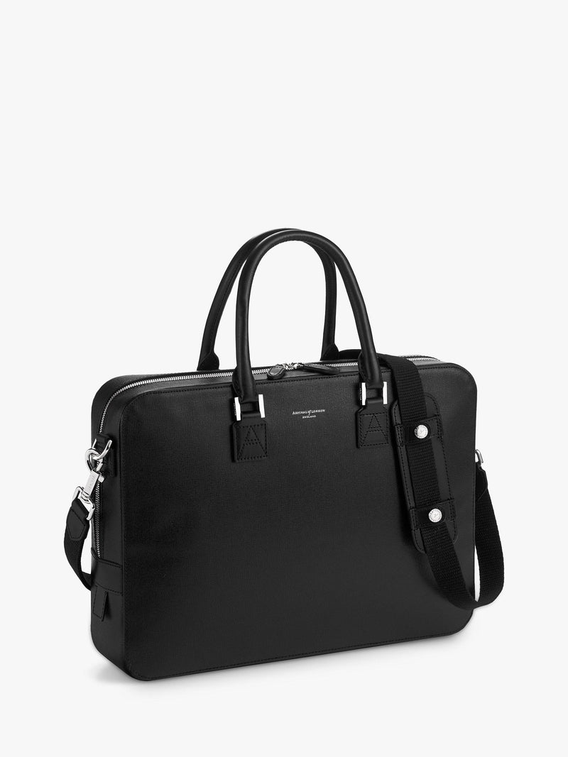 Aspinal of London Mount Street Saffiano leather laptop bag, imported from the UK