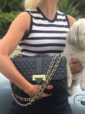 Aspinal of London Lottie large quilted pebble leather shoulder bag (British brand)