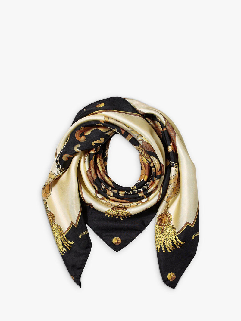 Aspinal of London signature shield silk square scarf 90cm, UK version