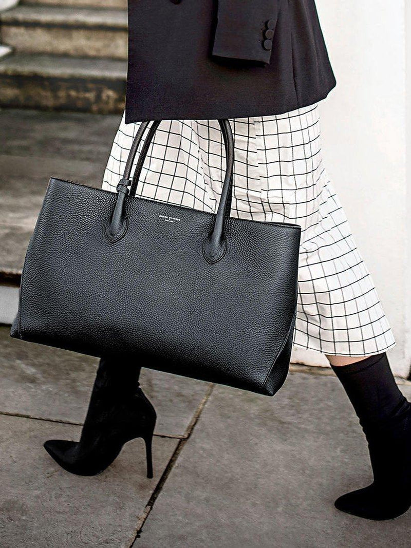 Aspinal of London Large London Pebble Leather Tote (British brand)