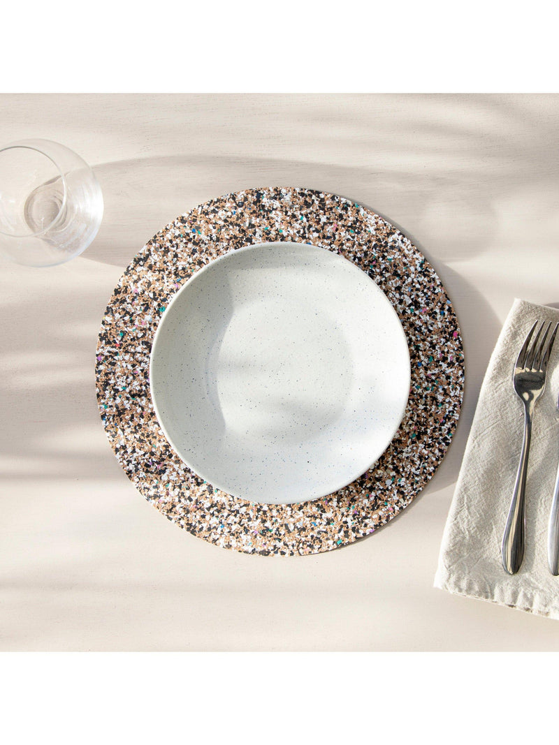 LIGA Beach Clean cork round placemats Multi set of 4, UK version