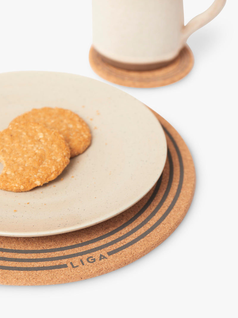 LIGA cork coasters set of 6 natural - British product